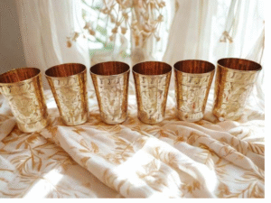 পিতলের তৈরি নকশী করা গ্লাস সেট