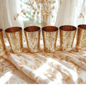 পিতলের তৈরি নকশী করা গ্লাস সেট